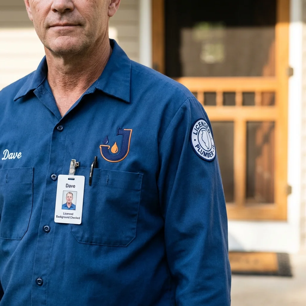 Licensed plumber showing ID badge in Deer Lodge, MT