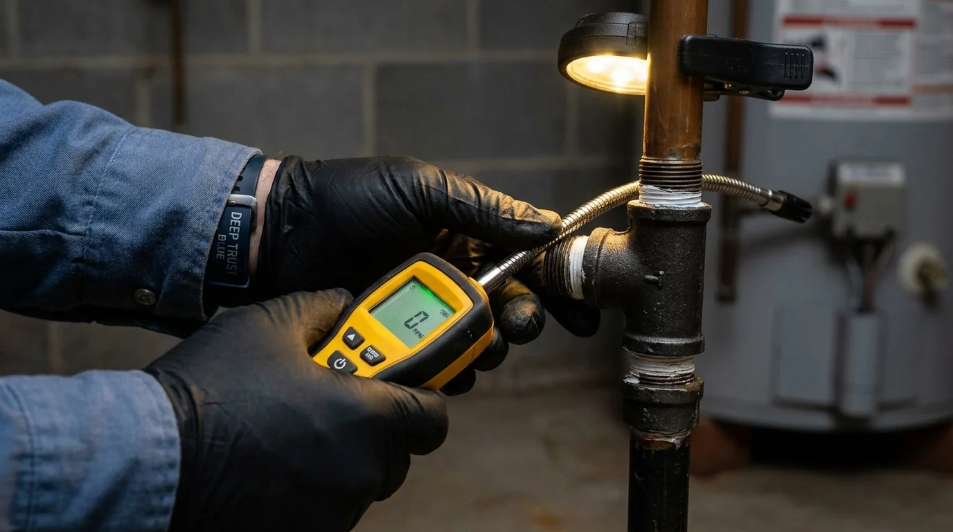 Gas leak detection with electronic sniffer by Johns Plumbing LLC in Deer Lodge