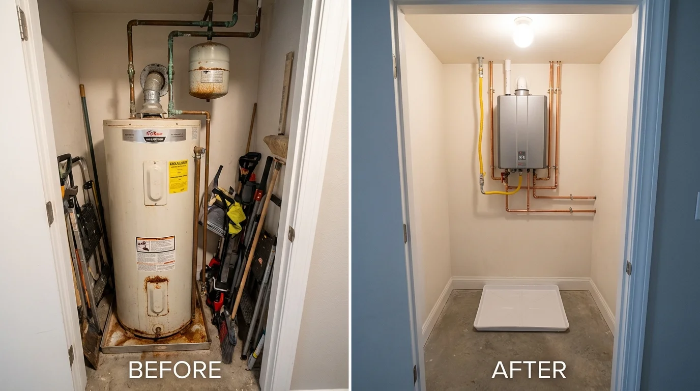Tank water heater versus wall-mounted tankless unit comparison for Deer Lodge, MT homeowners